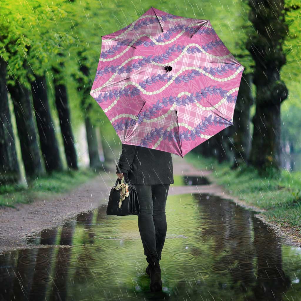 Pink Hawaii Palaka Honohono Pikake Umbrella Hawaiian Orchid Lei Polynesian Pattern - Polynesian Pride