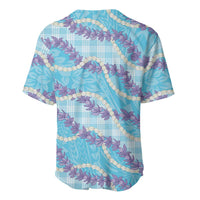 Blue Hawaii Palaka Honohono Pikake Baseball Jersey Hawaiian Orchid Lei Polynesian Pattern - Polynesian Pride