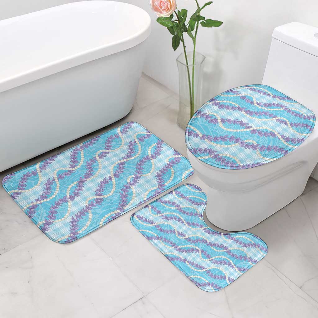 Blue Hawaii Palaka Honohono Pikake Bathroom Set Hawaiian Orchid Lei Polynesian Pattern - Polynesian Pride