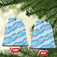 Blue Hawaii Palaka Honohono Pikake Ceramic Ornament Hawaiian Orchid Lei Polynesian Pattern - Polynesian Pride
