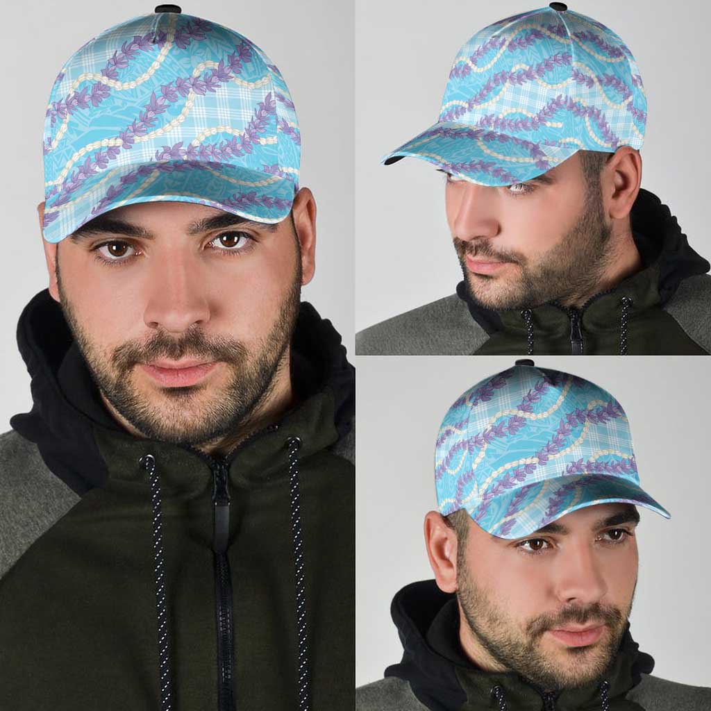 Blue Hawaii Palaka Honohono Pikake Classic Cap Hawaiian Orchid Lei Polynesian Pattern - Polynesian Pride