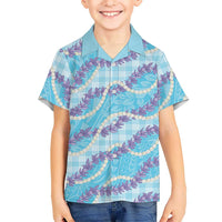 Blue Hawaii Palaka Honohono Pikake Family Matching Summer Maxi Dress and Hawaiian Shirt Hawaiian Orchid Lei Polynesian Pattern LT14 - Polynesian Pride