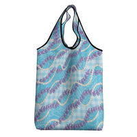 Blue Hawaii Palaka Honohono Pikake Grocery Bag Hawaiian Orchid Lei Polynesian Pattern LT14 - Polynesian Pride