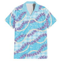 Blue Hawaii Palaka Honohono Pikake Hawaiian Shirt Hawaiian Orchid Lei Polynesian Pattern - Polynesian Pride