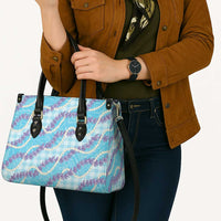 Blue Hawaii Palaka Honohono Pikake Leather Bag Hawaiian Orchid Lei Polynesian Pattern LT14 - Polynesian Pride