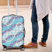 Blue Hawaii Palaka Honohono Pikake Luggage Cover Hawaiian Orchid Lei Polynesian Pattern LT14 Blue - Polynesian Pride