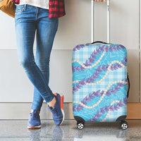 Blue Hawaii Palaka Honohono Pikake Luggage Cover Hawaiian Orchid Lei Polynesian Pattern LT14 - Polynesian Pride