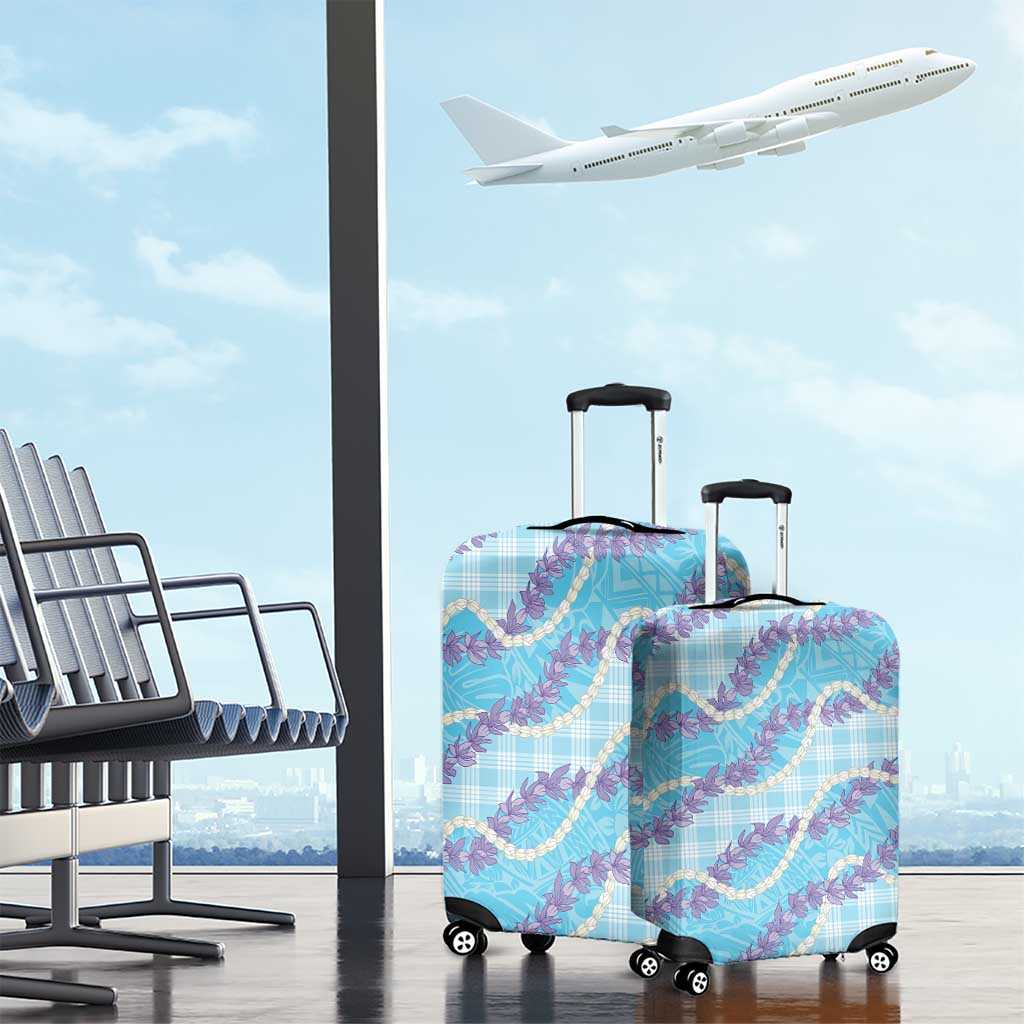 Blue Hawaii Palaka Honohono Pikake Luggage Cover Hawaiian Orchid Lei Polynesian Pattern LT14 - Polynesian Pride