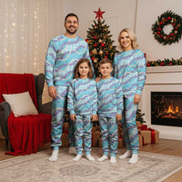 Blue Hawaii Palaka Honohono Pikake Christmas Pajama Set Hawaiian Orchid Lei Polynesian Pattern - Polynesian Pride