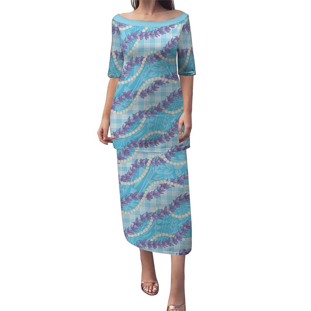 Blue Hawaii Palaka Honohono Pikake Puletasi Hawaiian Orchid Lei Polynesian Pattern - Polynesian Pride