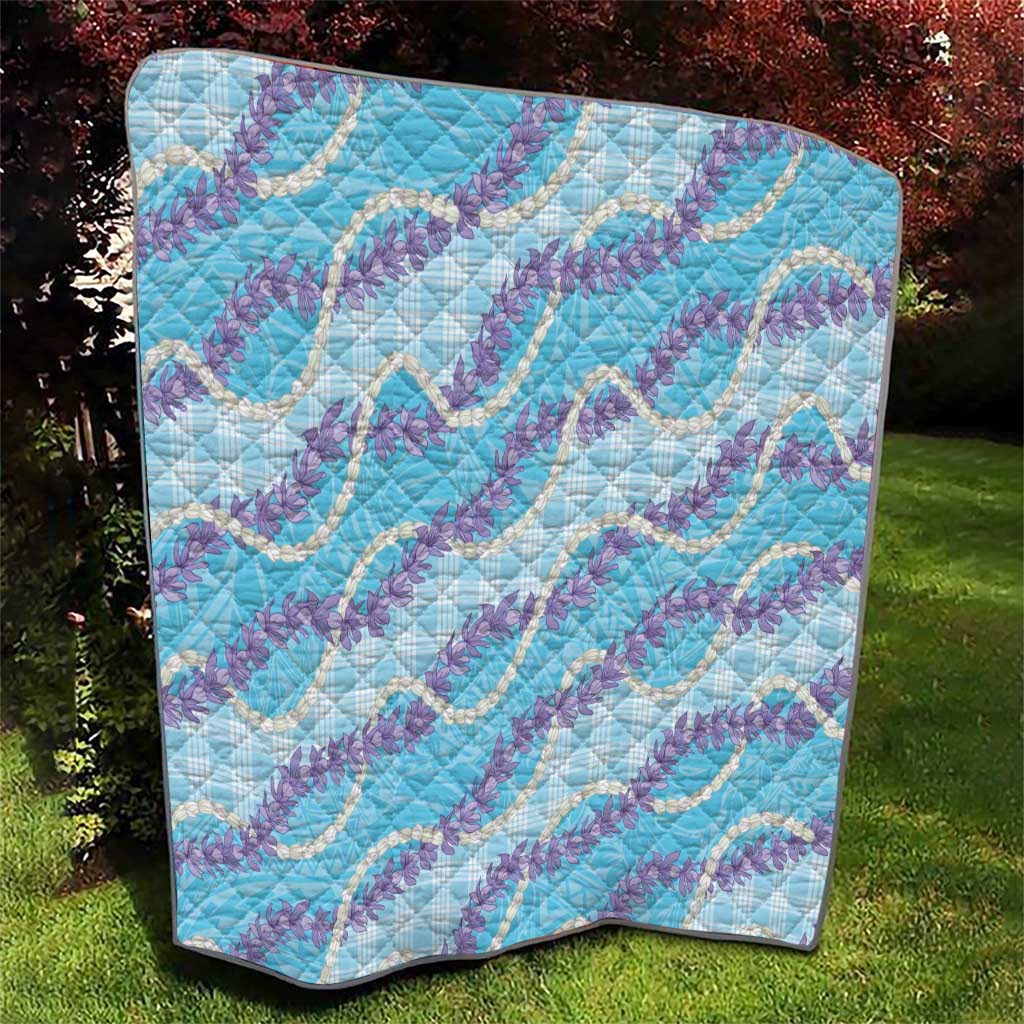 Blue Hawaii Palaka Honohono Pikake Quilt Hawaiian Orchid Lei Polynesian Pattern - Polynesian Pride
