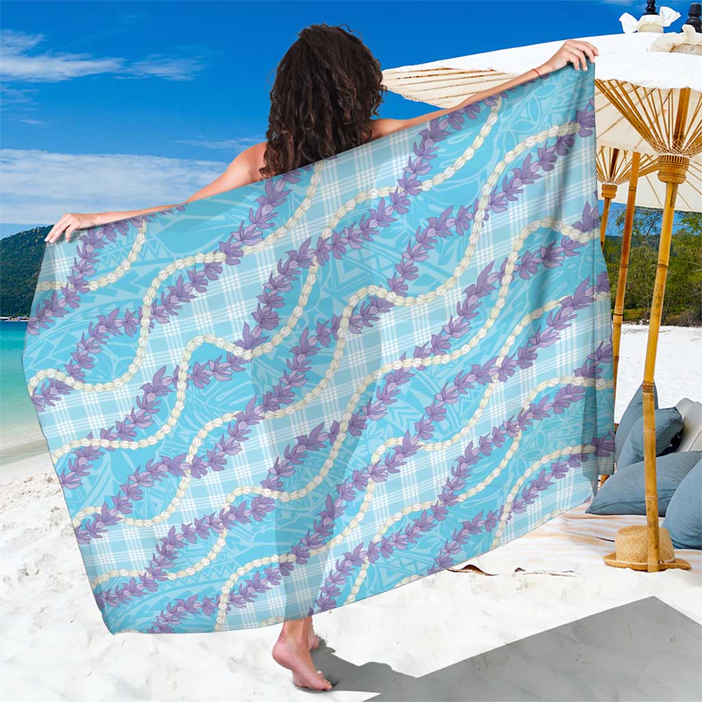 Blue Hawaii Palaka Honohono Pikake Sarong Hawaiian Orchid Lei Polynesian Pattern - Polynesian Pride
