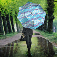 Blue Hawaii Palaka Honohono Pikake Umbrella Hawaiian Orchid Lei Polynesian Pattern - Polynesian Pride