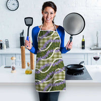 Green Hawaii Palaka Honohono Pikake Apron Hawaiian Orchid Lei Polynesian Pattern - Polynesian Pride