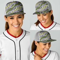 Green Hawaii Palaka Honohono Pikake Baseball Net Cap Hawaiian Orchid Lei Polynesian Pattern - Polynesian Pride