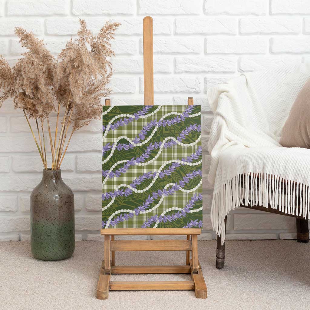Green Hawaii Palaka Honohono Pikake Canvas Wall Art Hawaiian Orchid Lei Polynesian Pattern LT14 - Polynesian Pride