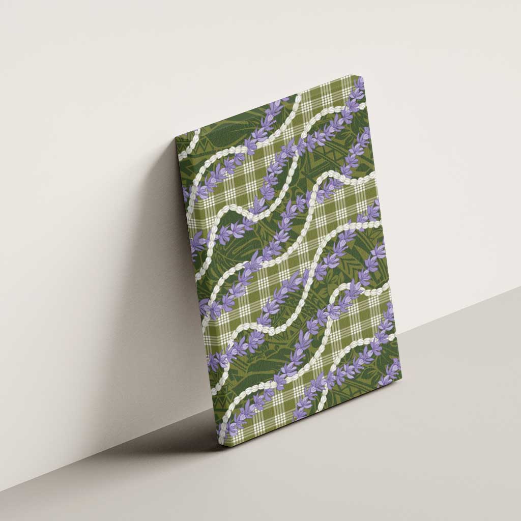 Green Hawaii Palaka Honohono Pikake Canvas Wall Art Hawaiian Orchid Lei Polynesian Pattern LT14 - Polynesian Pride