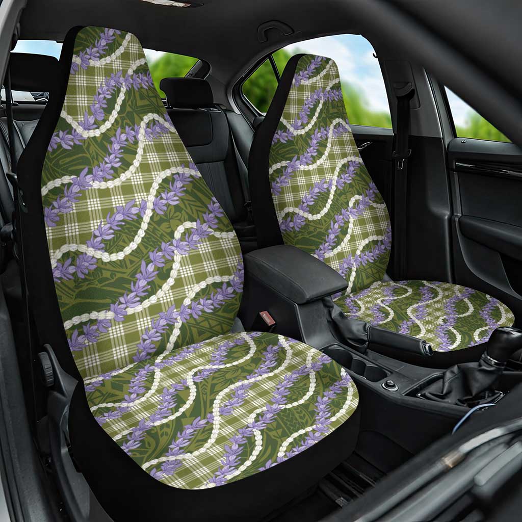 Green Hawaii Palaka Honohono Pikake Car Seat Cover Hawaiian Orchid Lei Polynesian Pattern LT14 One Size Green - Polynesian Pride
