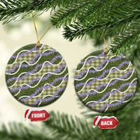 Green Hawaii Palaka Honohono Pikake Ceramic Ornament Hawaiian Orchid Lei Polynesian Pattern - Polynesian Pride