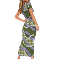 Green Hawaii Palaka Honohono Pikake Family Matching Short Sleeve Bodycon Dress and Hawaiian Shirt Hawaiian Orchid Lei Polynesian Pattern LT14 - Polynesian Pride