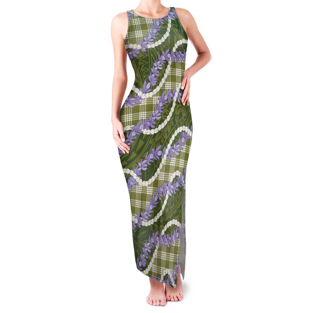 Green Hawaii Palaka Honohono Pikake Family Matching Tank Maxi Dress and Hawaiian Shirt Hawaiian Orchid Lei Polynesian Pattern LT14 Green - Polynesian Pride