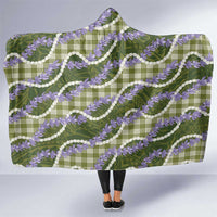 Green Hawaii Palaka Honohono Pikake Hooded Blanket Hawaiian Orchid Lei Polynesian Pattern LT14 One Size Green - Polynesian Pride