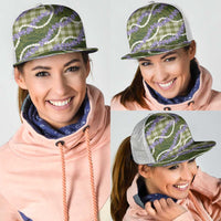 Green Hawaii Palaka Honohono Pikake Mesh Trucker Cap Hawaiian Orchid Lei Polynesian Pattern - Polynesian Pride