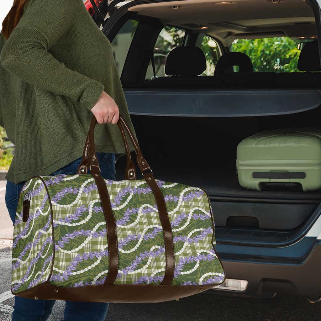 Green Hawaii Palaka Honohono Pikake Travel Bag Hawaiian Orchid Lei Polynesian Pattern - Polynesian Pride