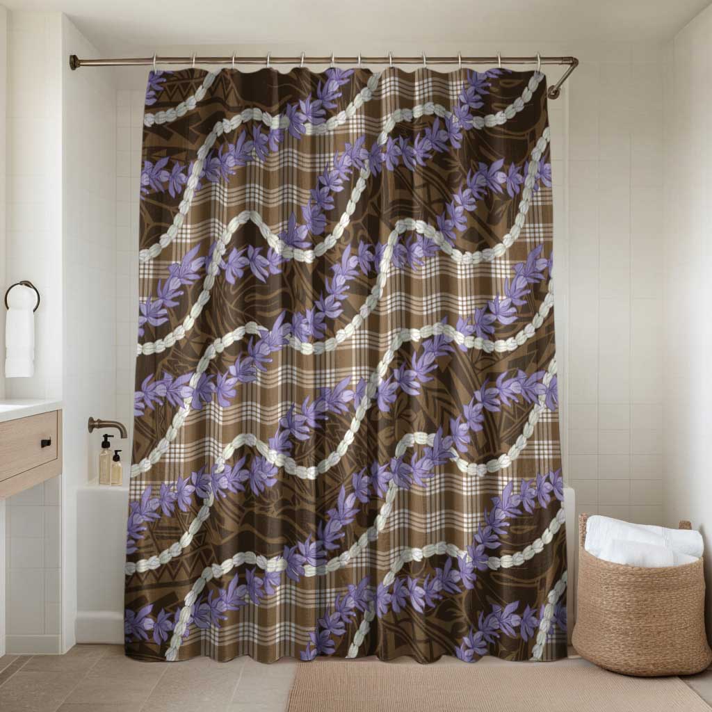Brown Hawaii Palaka Honohono Pikake Bathroom Set Hawaiian Orchid Lei Polynesian Pattern - Polynesian Pride