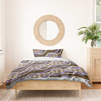Brown Hawaii Palaka Honohono Pikake Bedding Set Hawaiian Orchid Lei Polynesian Pattern - Polynesian Pride