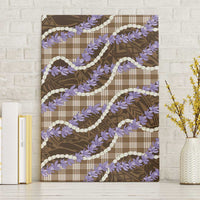Brown Hawaii Palaka Honohono Pikake Canvas Wall Art Hawaiian Orchid Lei Polynesian Pattern - Polynesian Pride