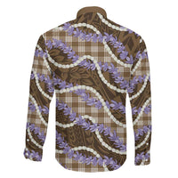 Brown Hawaii Palaka Honohono Pikake Family Matching Puletasi and Hawaiian Shirt Hawaiian Orchid Lei Polynesian Pattern LT14 - Polynesian Pride