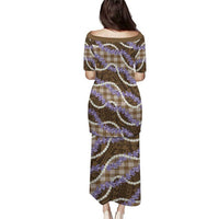 Brown Hawaii Palaka Honohono Pikake Family Matching Puletasi and Hawaiian Shirt Hawaiian Orchid Lei Polynesian Pattern LT14 - Polynesian Pride