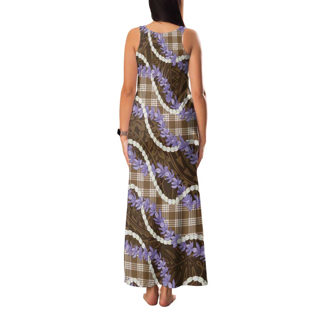Brown Hawaii Palaka Honohono Pikake Family Matching Tank Maxi Dress and Hawaiian Shirt Hawaiian Orchid Lei Polynesian Pattern LT14 - Polynesian Pride