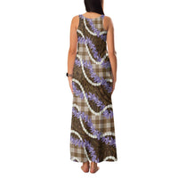 Brown Hawaii Palaka Honohono Pikake Family Matching Tank Maxi Dress and Hawaiian Shirt Hawaiian Orchid Lei Polynesian Pattern LT14 - Polynesian Pride