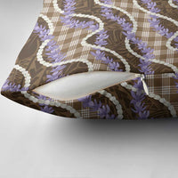 Brown Hawaii Palaka Honohono Pikake Pillow Cover Hawaiian Orchid Lei Polynesian Pattern - Polynesian Pride