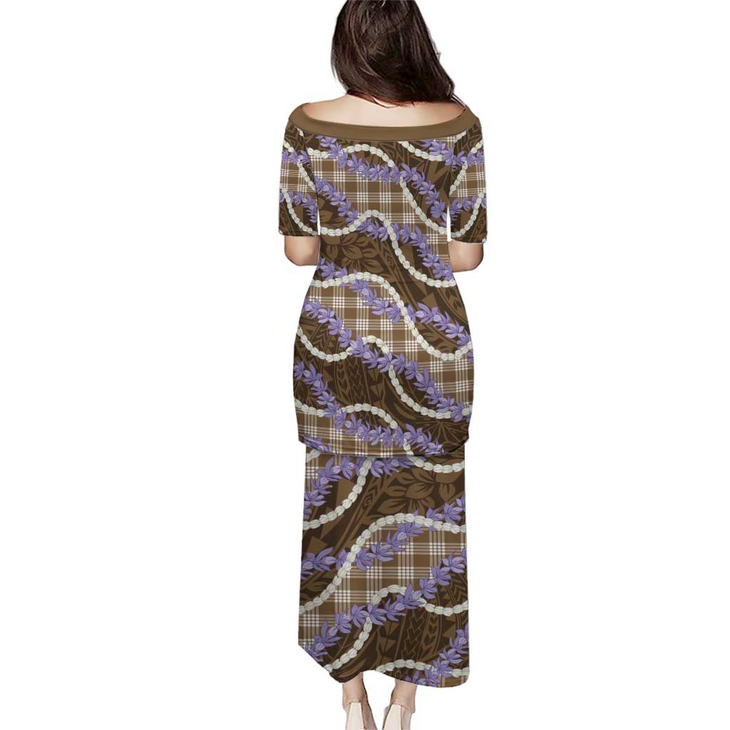 Brown Hawaii Palaka Honohono Pikake Puletasi Hawaiian Orchid Lei Polynesian Pattern - Polynesian Pride