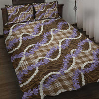 Brown Hawaii Palaka Honohono Pikake Quilt Bed Set Hawaiian Orchid Lei Polynesian Pattern LT14 Brown - Polynesian Pride
