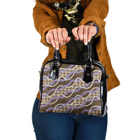 Brown Hawaii Palaka Honohono Pikake Shoulder Handbag Hawaiian Orchid Lei Polynesian Pattern - Polynesian Pride