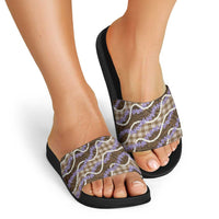 Brown Hawaii Palaka Honohono Pikake Slide Sandals Hawaiian Orchid Lei Polynesian Pattern LT14 - Polynesian Pride