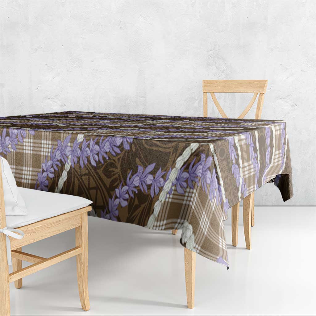Brown Hawaii Palaka Honohono Pikake Tablecloth Hawaiian Orchid Lei Polynesian Pattern - Polynesian Pride