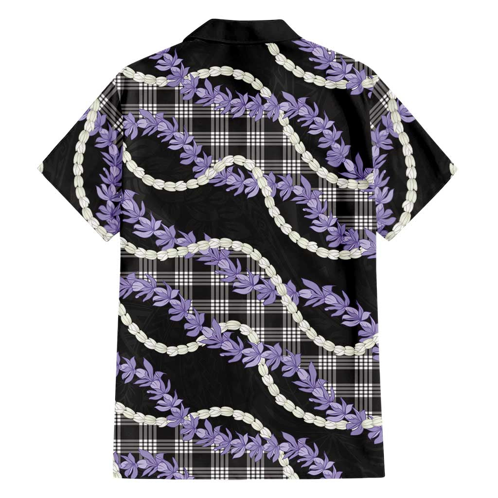Black Hawaii Palaka Honohono Pikake Family Matching Off Shoulder Short Dress and Hawaiian Shirt Hawaiian Orchid Lei Polynesian Pattern LT14 - Polynesian Pride