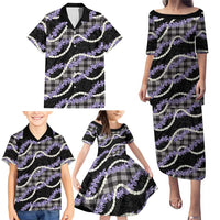 Black Hawaii Palaka Honohono Pikake Family Matching Puletasi and Hawaiian Shirt Hawaiian Orchid Lei Polynesian Pattern LT14 - Polynesian Pride