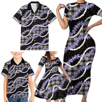 Black Hawaii Palaka Honohono Pikake Family Matching Short Sleeve Bodycon Dress and Hawaiian Shirt Hawaiian Orchid Lei Polynesian Pattern LT14 - Polynesian Pride