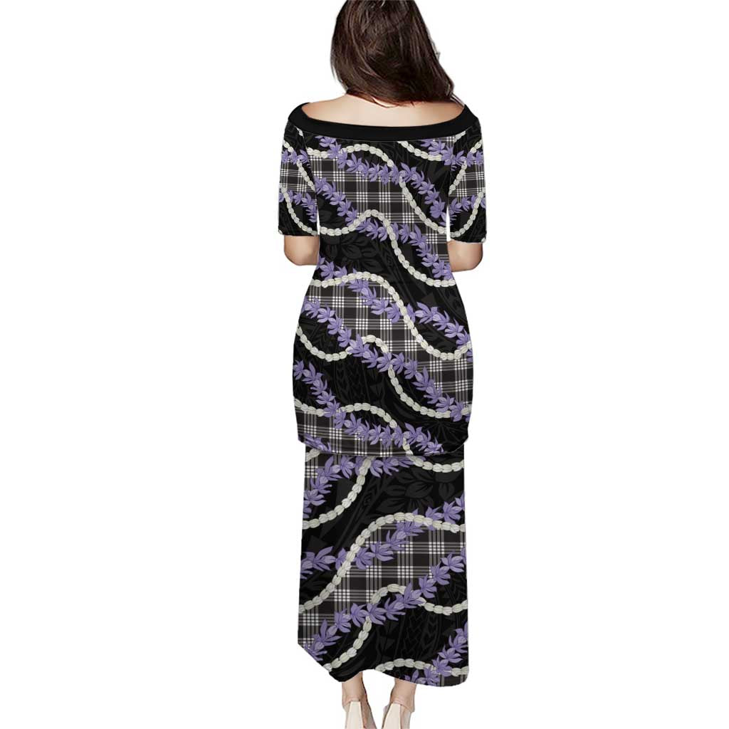 Black Hawaii Palaka Honohono Pikake Puletasi Hawaiian Orchid Lei Polynesian Pattern - Polynesian Pride