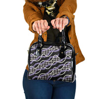Black Hawaii Palaka Honohono Pikake Shoulder Handbag Hawaiian Orchid Lei Polynesian Pattern LT14 One Size Black - Polynesian Pride
