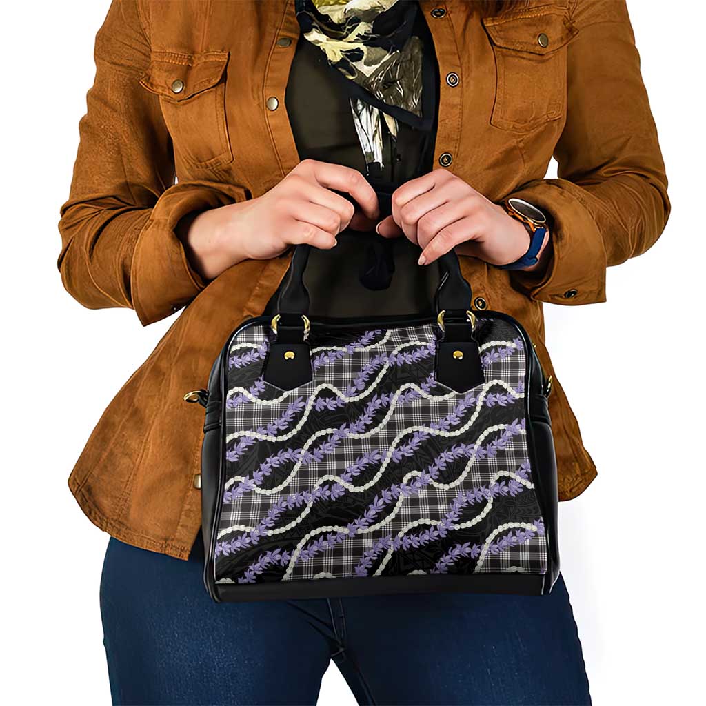 Black Hawaii Palaka Honohono Pikake Shoulder Handbag Hawaiian Orchid Lei Polynesian Pattern LT14 - Polynesian Pride