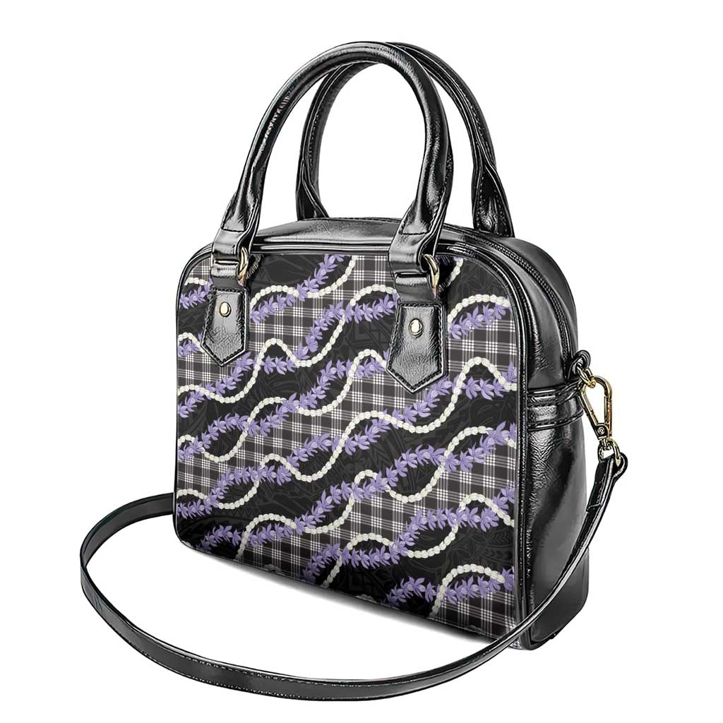 Black Hawaii Palaka Honohono Pikake Shoulder Handbag Hawaiian Orchid Lei Polynesian Pattern LT14 - Polynesian Pride