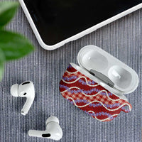 Red Hawaii Palaka Honohono Pikake AirPods Case Hawaiian Orchid Lei Polynesian Pattern - Polynesian Pride