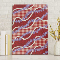 Red Hawaii Palaka Honohono Pikake Canvas Wall Art Hawaiian Orchid Lei Polynesian Pattern LT14 Without Frame Red - Polynesian Pride